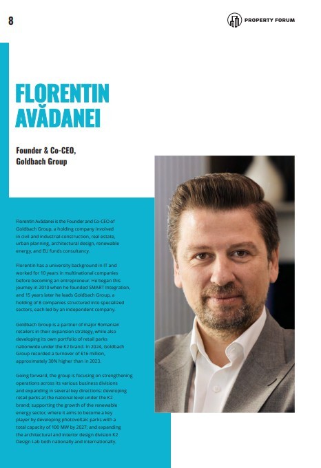 Florentin Avădanei, Founder and Co-CEO of Goldbach Group, One of the Top 50 Most Influential People in Romania’s Real Estate Market by Property Forum